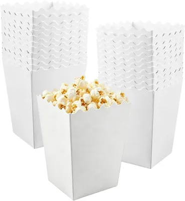 Imagen del producto de Bolsas de papel para palomitas, 7,5 x 5,5 x 10 cm, paquete de 24 unidades, ideales para noches de cine