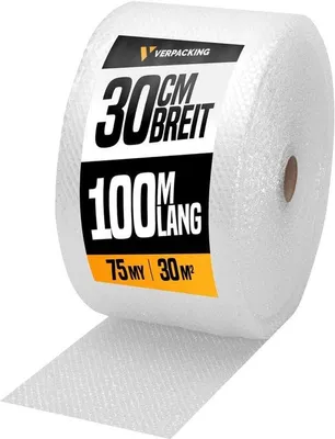 Produktbild von Famanu Luftpolsterfolie 30 cm x 100 m - Noppenfolie für Verpackungen