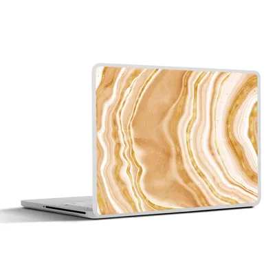 Produktbild von MuchoWow® Laptop Aufkleber Sticker Cover Achat Stein - Gold - Edelsteine - Luxus 30x21 cm - Sticker für Laptop - Selbstklebend