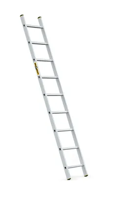 Produktbild von Drabest | Leiter -  Aufstiegsleiter - 9 Sprossen - Tragfähigkeit 150 kg - Aluleiter 1x9 Stufen - Professionelle Anlegeleiter
