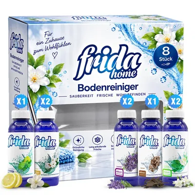 Frida Allzweckreiniger 8er Set: 2 x Jasmin, 1 x Sahara, 2 x Lavendel, 2 x Clean, 1 x Lemon