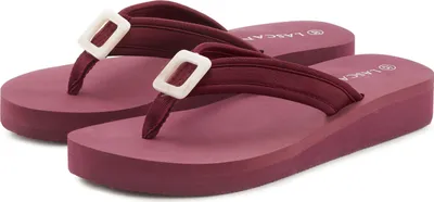 Produktbild von LASCANA Badezehentrenner Sandale, Badeschuh, Pantolette, Badelatsche, Flip Flop bordeaux Größe 37