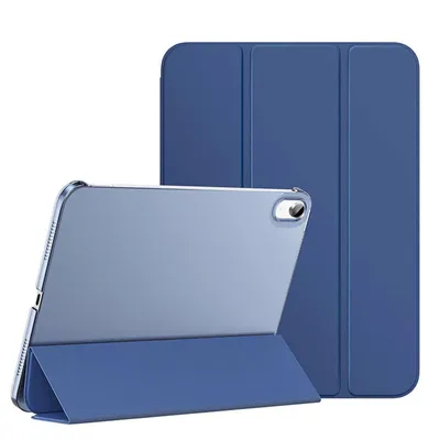 Produktbild von Tablet Hülle für ipad 10th/11th A16, Kunstleder+PC Rückschale, Magnetisch Schlaf/Wach, Zwei Blickwinkel, Stoßfest, Kratzerfest, Blau