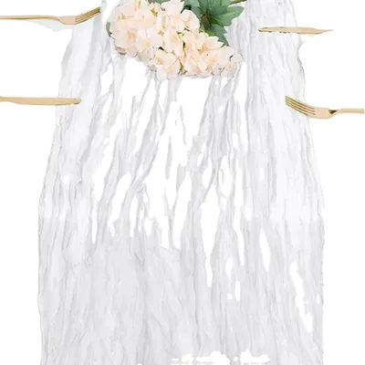 Zdjęcie produktu dla Bieżnik na stół, elegancki wzór, uniwersalny do różnych okazji, 90 x 300 cm – b, BIAŁY – a