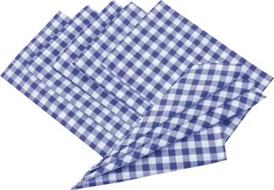 Produktbild von 6er Set Stoffservietten, Servietten, 45x45 cm, 100% Baumwolle, blau-weiß kariert