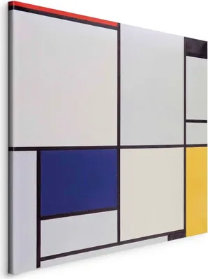 Produktbild von Italienischer Leinwand Leinwandbild - Tableau I (Piet Mondrian) 70x70 cm Reproduktionen l-G-10339-b-a
