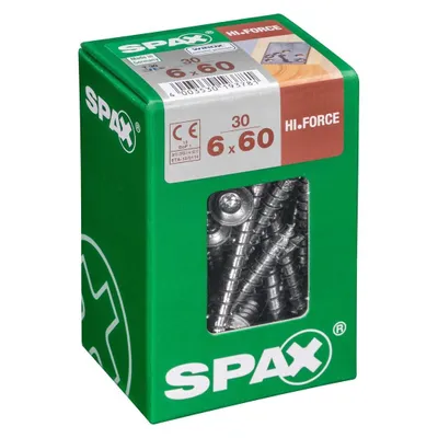 Produktbild von 30 Stück Stahlschrauben mit Linsensenkkopf, Torx SPAX, Durchm.6 mm x L.60 mm