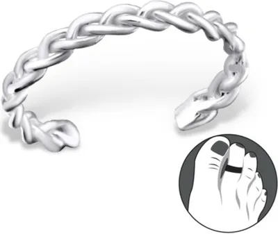 Produktbild von Zehenring Silber 925: Zehring geflochten