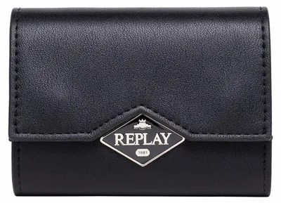 Produktbild von Replay Damen Portemonnaie Klappe Schwarz 0098, Einheitsgröße Geldbörse