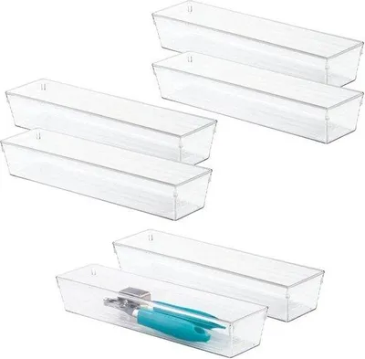 Produktbild von Famanu Küchenlade Organizer - Besteckaufbewahrung - Set von 6 - Transparent