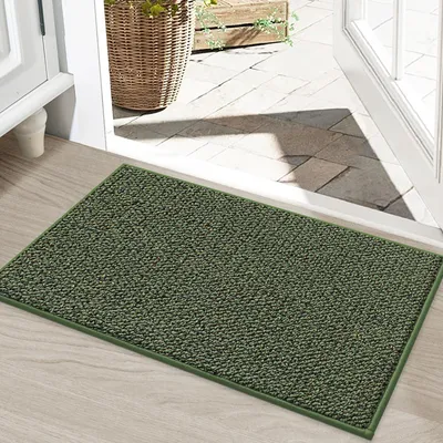 Obrázok produktu pre Dverová rohož 50 x 80 cm, zelená, prateľná čistiaca rohož, protišmyková, pre vchod