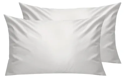 Produktbild von Kissenbezüge, 2er-Set, 300 Fäden pro Zoll, 100 % Baumwolle, komfortabel und atmungsaktiv, 40 x 80 cm, weiß