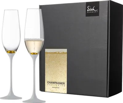 Produktbild von Eisch Vorteilset 2 Stück 2 Sektgläser 500/79 gold/weiß im Geschenkkarton CHAMPAGNER EXKLUSIV 47750079 und Geschenk + Spende