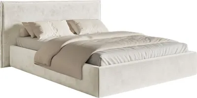 Image de Selsey Softie - Lit Tapissé 160×200 avec Tiroir de Lit et Sommier, Velours, greige