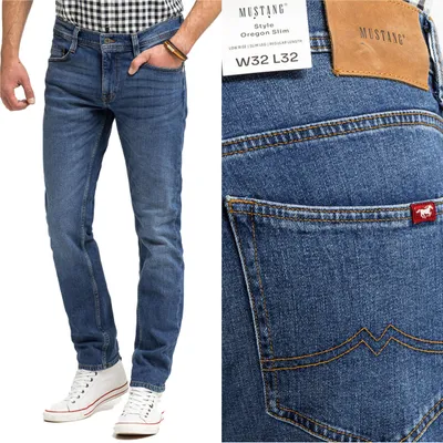 Obrázek produktu pro MUSTANG, pánské džíny, slim fit, OREGON SLIM, W34 L32, modré, džíny, baggy jeans, buggy