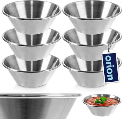 Zdjęcie produktu dla Miseczki do serwowania ze stali nierdzewnej Orion Miseczki do dipów Miseczki do sosów ze stali nierdzewnej 6,5 cm 40 ml 6 szt.