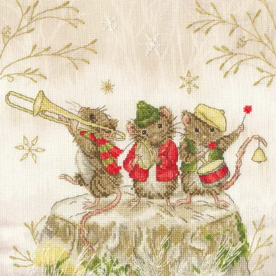 Zdjęcie produktu dla Zestaw do haftu krzyżykowego Bothy Threads "Merry Musicians", wzór do liczenia, XSS24, 26x26cm