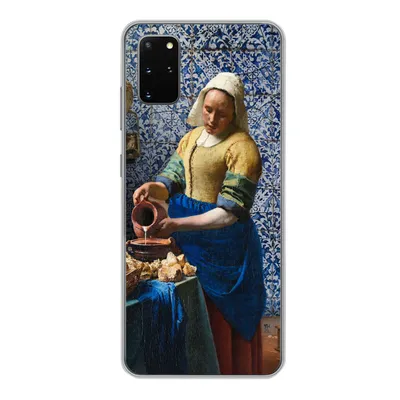 Produktbild von MuchoWow® Handyhülle Schutzhülle Hülle für Samsung Galaxy S20 Plus Milchmädchen - Delfter Blau - Vermeer - Gemälde - Alte Meister Silikon Softcase Handy Hülle - Hartschale
