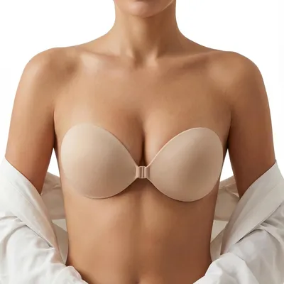 Imagen del producto de Sujetador push-up autoadhesivo, con cierre metálico, reutilizable, invisible, ideal para prendas con escote pronunciado o espalda descubierta