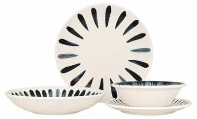 Productafbeelding van Bonna serviesset (medium) - Lavis zwart - 24 delig - voor 6 personen - porselein