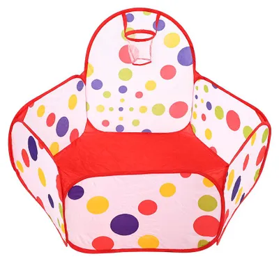 Productafbeelding van Draagbare tent voor kinderen, met cartoonprint, speelgoed, babyzwembad met ballen, opvouwbaar, geschikt voor buitenspel (150 cm, mandvorm)