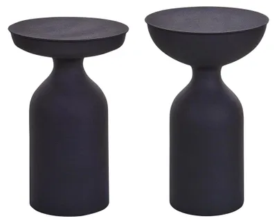 Produktbild von Beistelltisch 2er Set Metall schwarz rund