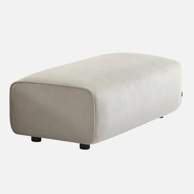 Produktbild von sweeek - Sitzhocker, Fußhocker mit Cordbezug für 2-Sitzer Ecksofa Wallas - Greige