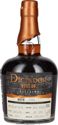 Produktbild von Dictador BEST OF 1981 ALTISIMO Colombian Rum 36YO/080617/EX-W048 46% Vol. 0,7l