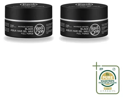 Productafbeelding van 2 x Red One Haarwax Zwarte Aqua Haargel - 150 ml - Verpakking met 2 stuks