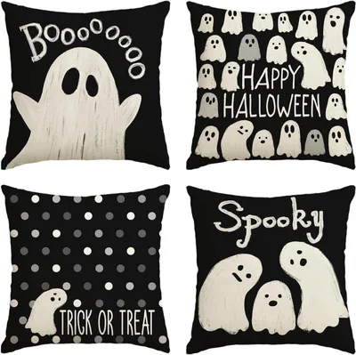 Obrázek produktu pro Sada 4 dekorativních povlaků na polštáře Halloween Polka Dot, 45 x 45 cm