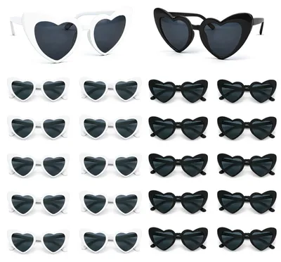 Immagine prodotto di Omgoods - Set di 24 occhiali da sole a forma di cuore retrò, ideali per feste