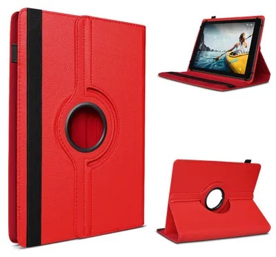 Produktbild von Tablet Hülle für Vale V11E LTE-4128 Tasche Schutzhülle Case 360° Drehbar CoverFarbe 360 Uni:Rot