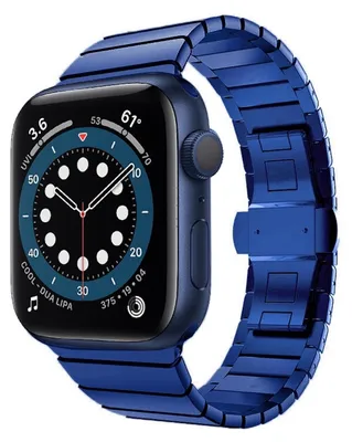 Immagine prodotto di Per Apple Watch Serie 9 8 7 41 / 6 SE 5 4 40 / 3 2 1 38mm Stile Acciaio Blu Bracciale di ricambio Smart Watch Nuovo