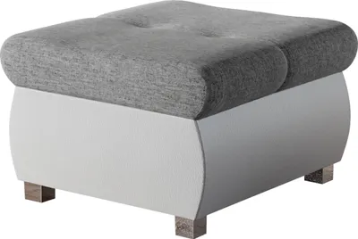 Produktbild von MIRJAN24 Polsterhocker Orkan Klein, Moderne Sitzhocker vom Hersteller, Holzkonstruktion, 60x60x39 cm (Farbe: Soft 017 + Soul 17)