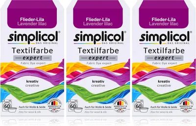 Produktbild von Simplicol Textilfarbe expert Flieder-Lila 150g - Farbe zum Färben (3er Pack)