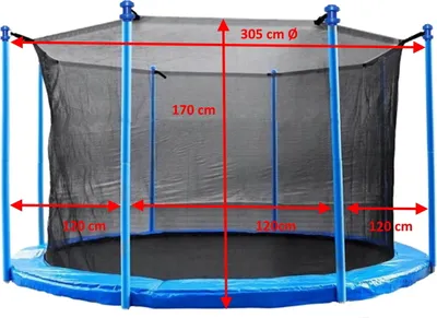 Produktbild von walexo Trampolin "Innenliegendes Sicherheitsnetz" für 8 Stangensystem ( 305 cm Ø )