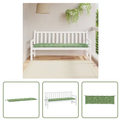 Produktbild von The Living Store Gartenbank-Auflage Blattmuster 180x50x7 cm Oxford-Gewebe