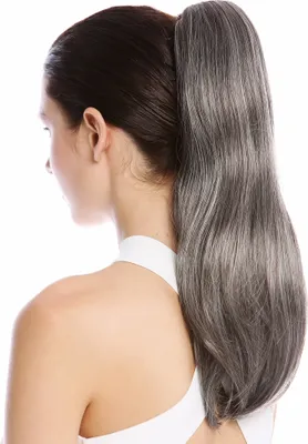 Produktbild von WIG ME UP Zopf Pferdeschwanz lang glatt Grau TZB-26A-V-44