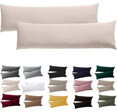 Productafbeelding van Kussensloop voor zijslapers, 40 x 145 cm, set van 2, beige, microvezel, met rits