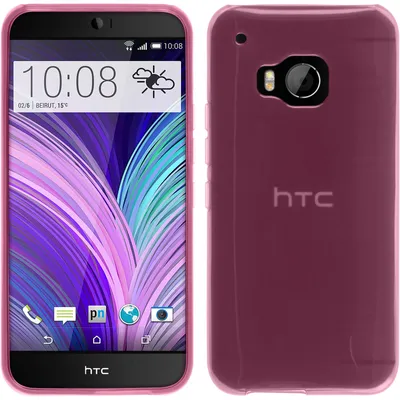 Produktbild von PhoneNatic Case kompatibel mit HTC One M9 - rosa Silikon Hülle transparent + 2 Schutzfolien