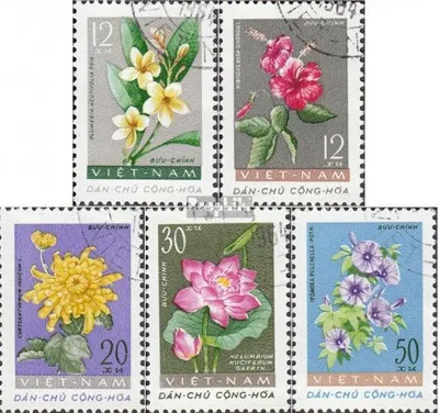 Produktbild von Briefmarken Vietnam 1962 Mi 206-210 (kompl.Ausg.) gestempelt Freimarken: Blüten