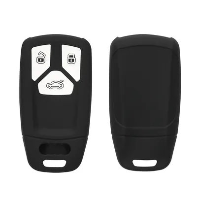 Obrázok produktu pre silikónový kryt kľúča od auta kwmobile kompatibilný s 3-tlačidlovým kľúčom Audi Smartkey (len pre bezkľúčové ovládanie) - matný čierny kryt kľúča