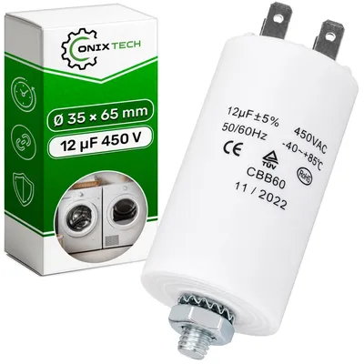 Startkondensator CBB60 12µF 450V 50/60Hz Ø35x65 mm