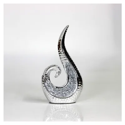Produktbild von Dekorative Skulptur aus Kunstharz mit Strasssteinen in Silber