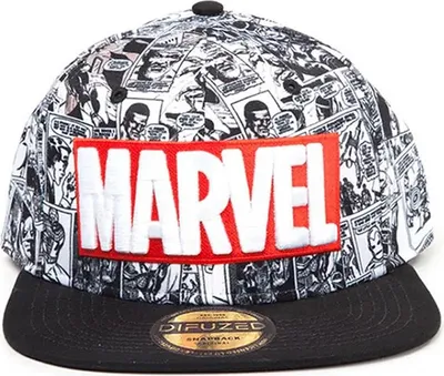 Productafbeelding van Marvel Snapback pet met alover print van stripfiguren en logo