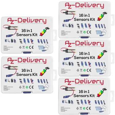 Immagine prodotto di AZ-Consegna kit e kit Kit 16 in 1 kit di accessori con sensori e moduli compatibili con Arduino e Raspberry Pi, kit 5x
