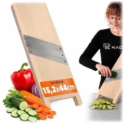 Produktbild von KADAX Krauthobel aus Holz, Gemüsehobel mit scharfen- Edelstahlklingen, Zwiebelhobel, Kohlhobel