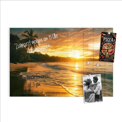 Produktbild von Magnettafel 60x40cm Pinnwand Whiteboard beschreibbar - Sonnenuntergang Strand