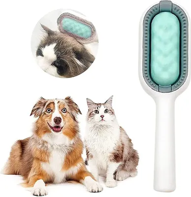 Produktbild von Hunde Katzen Bürste Kämme Haar Entferner Kamm Entfilzer Haustier Hundebürste Katzenbürste für Kurzhaarige,Grün
