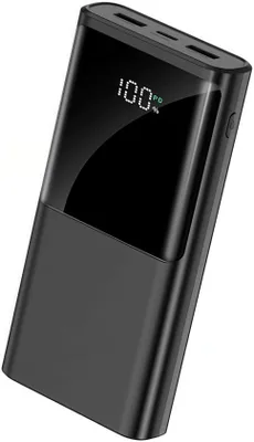 Produktbild von Powerbank 20000mAh, PD 22,5W Schnelllade-Externer-Akku, tragbares Powerbank mit QC 3.0 USB C- und 1 USB-A-Anschluss, Schwarz